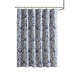 NEW OLLIIX odette jacquard shower curtain in navy